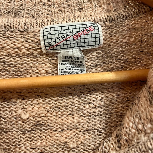 Vintage Little Extra Spice Sweater Women 18w/38 Cottage Pink And Grey 90s - Picture 2 of 3